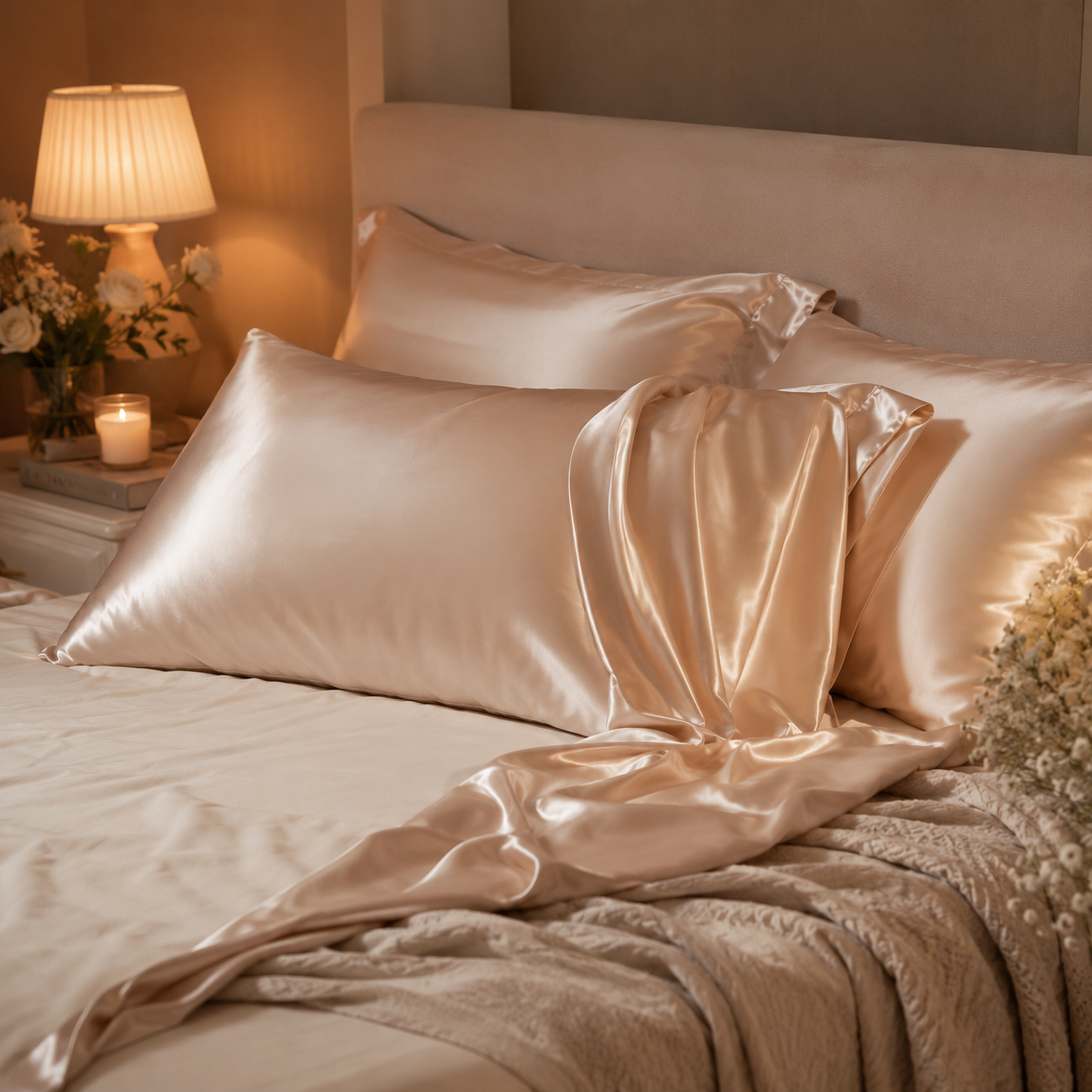 Luxury Satin Body Pillowcase with Envelope Closure Large