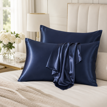 Luxury Satin Navy  Pillowcase Set for Hair & Skin, 2 Pack