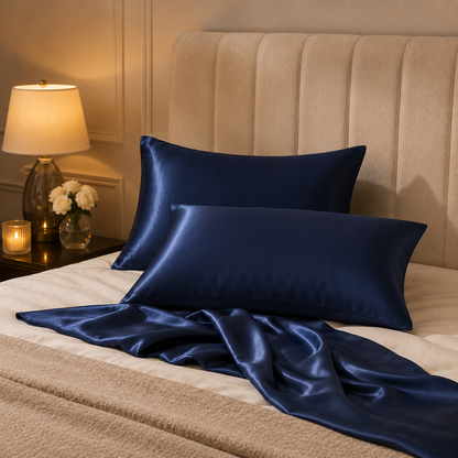 Luxury Satin Navy  Pillowcase Set for Hair & Skin, 2 Pack